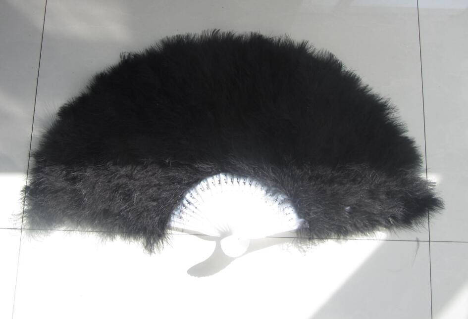 12pieces BLACK 80*45cm Large White Feather Fans 12pieces BLACK 80*45cm Large White Feather Fans